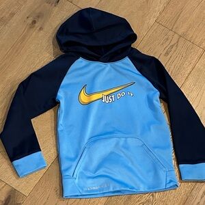 Nike Light Blue and Navy Hoodie